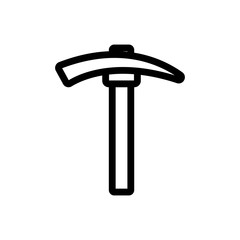 archaeological pickaxe icon vector. A thin line sign. Isolated contour symbol illustration