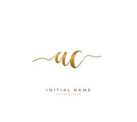 Handwritten letter A C AC for identity and logo. Vector logo template with handwriting and signature style.