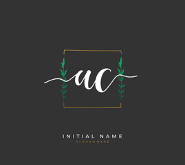 Handwritten letter A C AC for identity and logo. Vector logo template with handwriting and signature style.