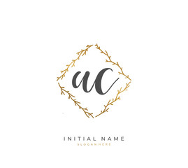 Handwritten letter A C AC for identity and logo. Vector logo template with handwriting and signature style.