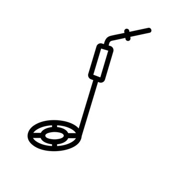 metal detector icon vector. A thin line sign. Isolated contour symbol illustration