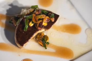 Grilled foie gras with sweet honey dressing