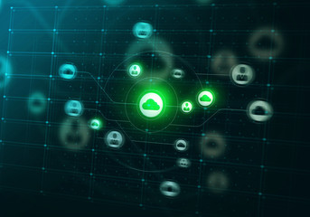 Cloud connection and networking . Mixed media