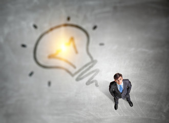 Bright idea for success . Mixed media