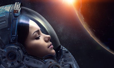 Exploring outer space. Mixed media