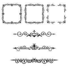 Text separator decoratice typography ornament design elements vintage dividing shapes Border illustration