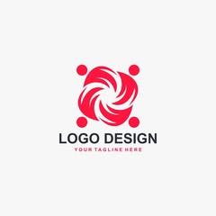 Obraz premium Charity logo design. Humanity abstract symbol. People care vector icons.
