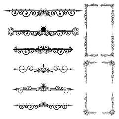 Text separator decoratice typography ornament design elements vintage dividing shapes Border illustration