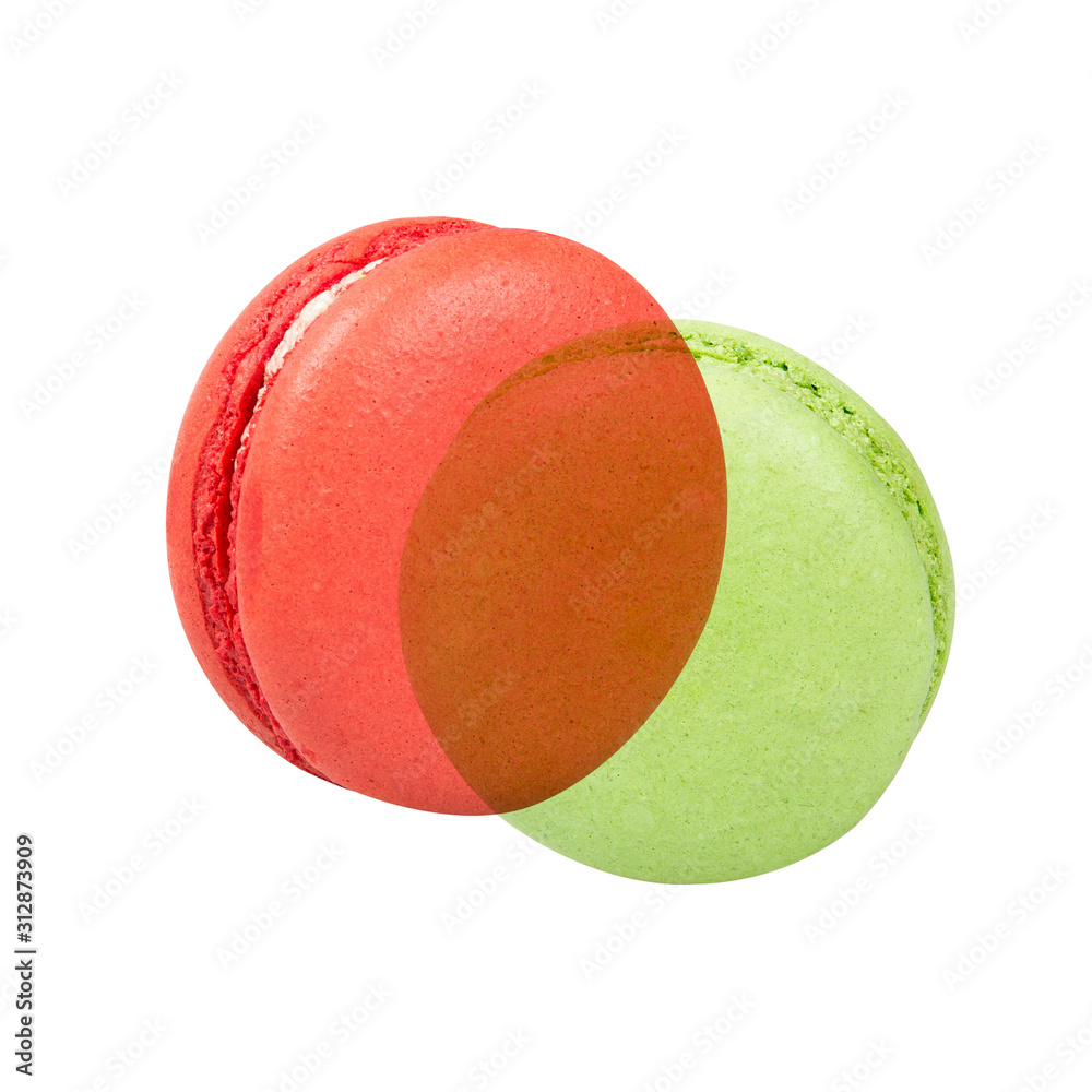 Poster macarons or colorful macarons on a background.