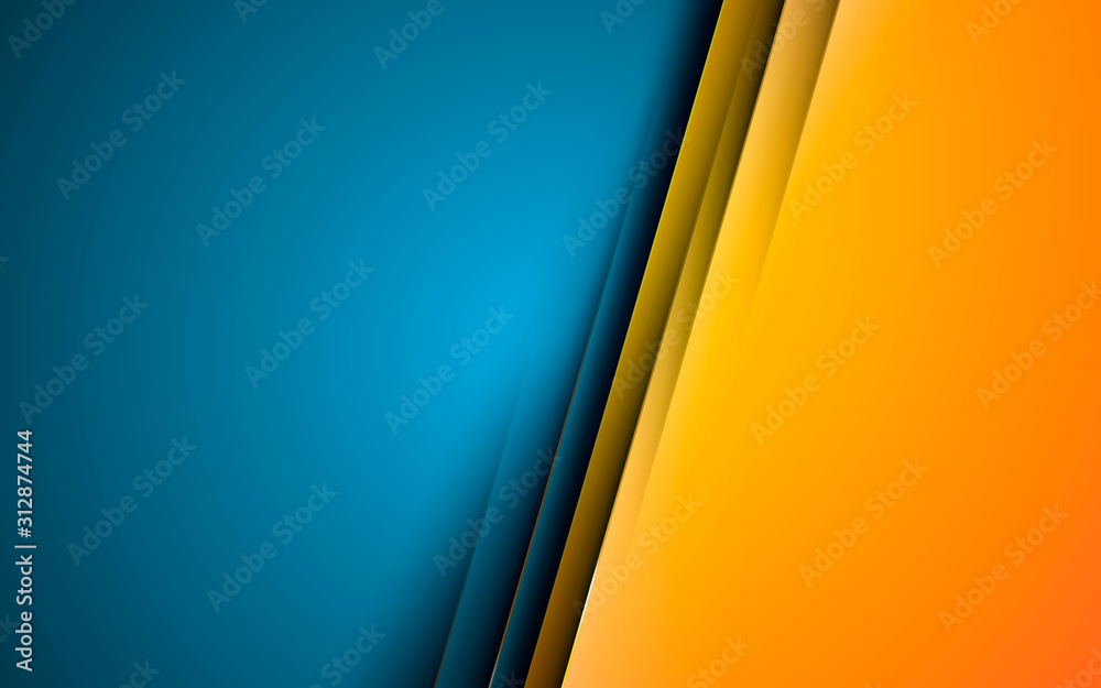 Poster modern abstract background hipster design. yellow and blue overlap layer background.