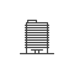 Office building line icon. linear style sign for mobile concept and web design. City house buildings outline vector icon. Symbol, logo illustration. Vector graphics