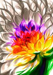 Colorful and fantastic flower illustration