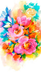 The pink rose flowers and leaves and flowers art design