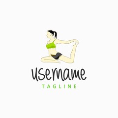 gymnastic logo design inspiration . gymnastic feminine logo design template . doodle gymnastics logo