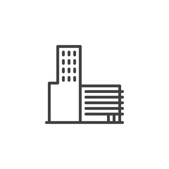 Urban architecture building line icon. linear style sign for mobile concept and web design. Apartment house building outline vector icon. Symbol, logo illustration. Vector graphics