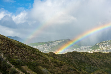 Double Rainbow at Diamond Head Crater