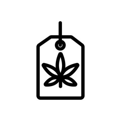 Made from a cannabis vector icon. A thin line sign. Isolated contour symbol illustration