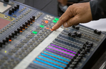 Close-up shot, sound controller for concert system - 312877574