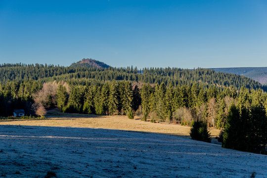 Kleine Wanderrunde am winterlichen Neujahrsmorgen rund um Ruppberg bei Zella-Mehlis - Thüringen/Deutschland