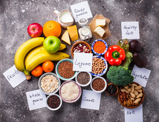 Lacto vegetarian diet concept. Healthy food