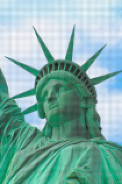 Statue of Liberty - New York City (USA) - Concept image with pixelation effect