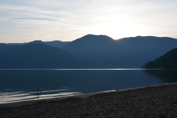 view of lake and mountains