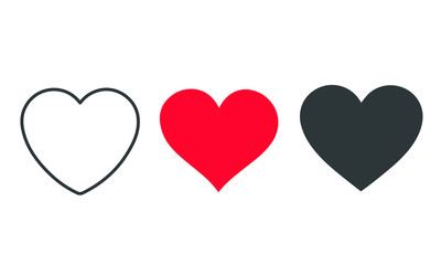 Collection of heart illustrations, Love symbol icon set, love symbol 