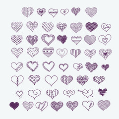 Hearts sketch stock vector. Illustration love hand drawn