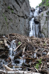 Waterfall in rocks. Altay. 