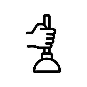 hand and vantuz icon vector. A thin line sign. Isolated contour symbol illustration