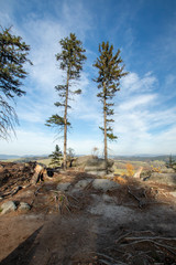 Ostas, table mountain on top, rock labyrinth in Czech republic