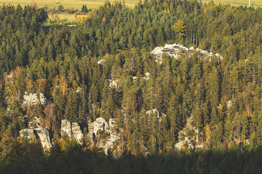 Rocks inside the forest, Ostas, Czech republic