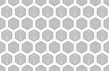 Vector seamless geometric line hexagon texture wall.