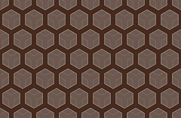 Vector seamless geometric line hexagon texture wall.