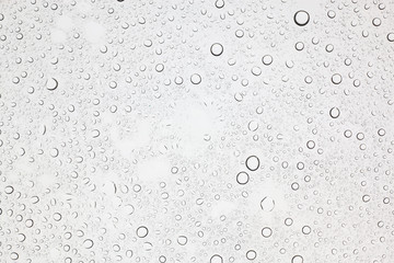 Rain droplets on glass background, Water drops on glass.