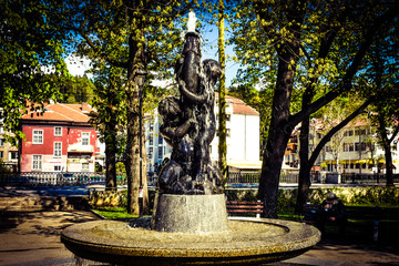 fountain in park in Gabrovo, Bulgaria