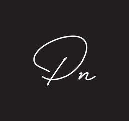 Couple Cursive Letters Initial Signature Handwriting Calligraphy