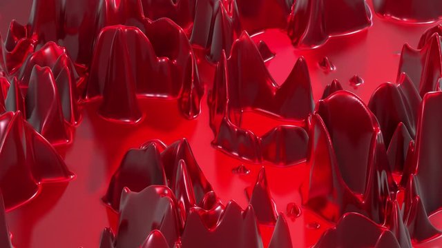 red liquid abstract organic form, seamless loop animation