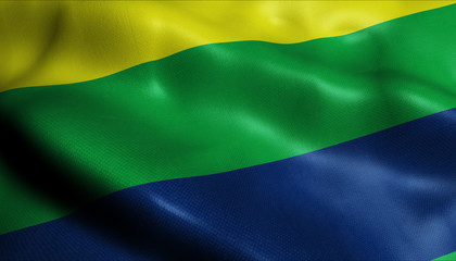 3D Waving Colombia City Flag of Santa Rosa de Osos Closeup View