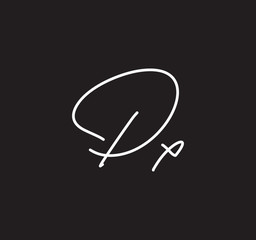 Couple Cursive Letters Initial Signature Handwriting Calligraphy