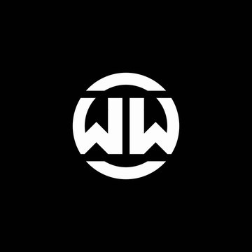 WW logo monogram isolated on circle element design template
