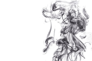 Black smoke on white background