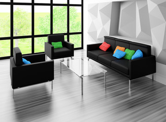 Interior - sitting in modern minimalist living room