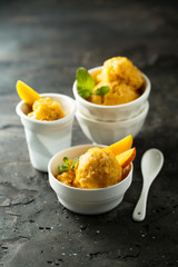 Homemade mango ice cream or sorbet