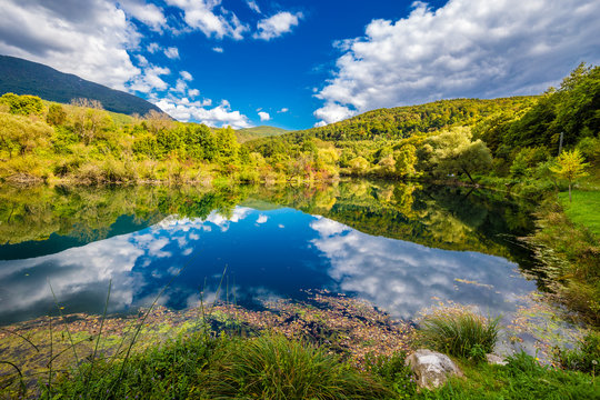 Reflection In Una River- Croatia And Bosnia Border