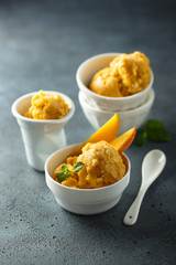 Homemade mango ice cream or sorbet