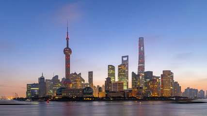 Shanghai skyline and skyscraper, Shanghai modern city in China on the Huangpu River.