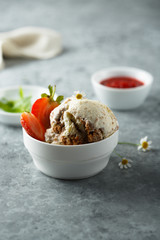 Homemade strawberry ice cream