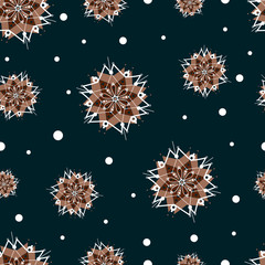 Winter vector seamless pattern with snowflakes.Can be used for social media, posters, email, print.Seamless pattern for background, fabric, textile, wrap, surface, web and print design.