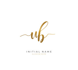 Handwritten letter U B UB for identity and logo. Vector logo template with handwriting and signature style.